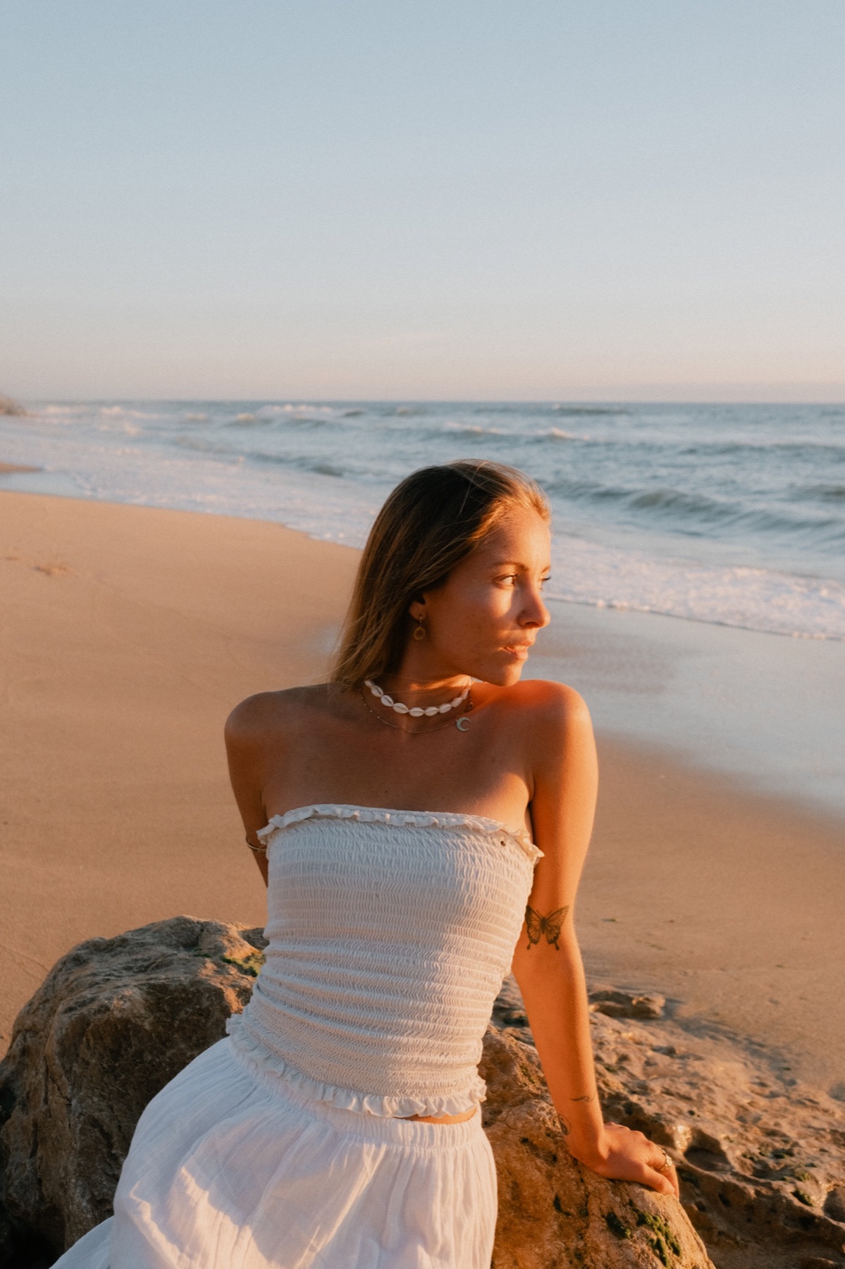 Sunset portrait of Amelia on the beach