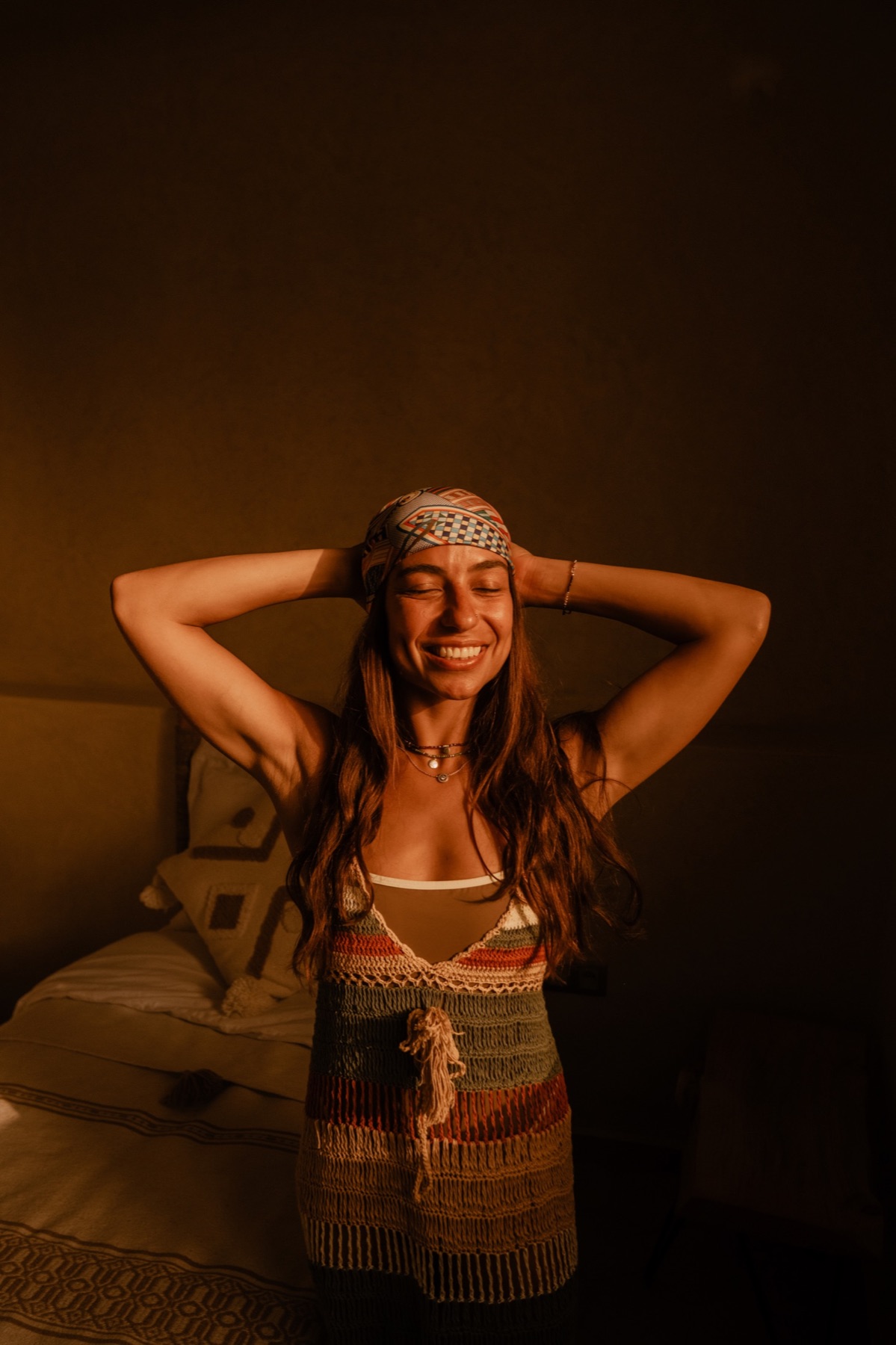 Portrait in the warm light at Surf Villa Morocco