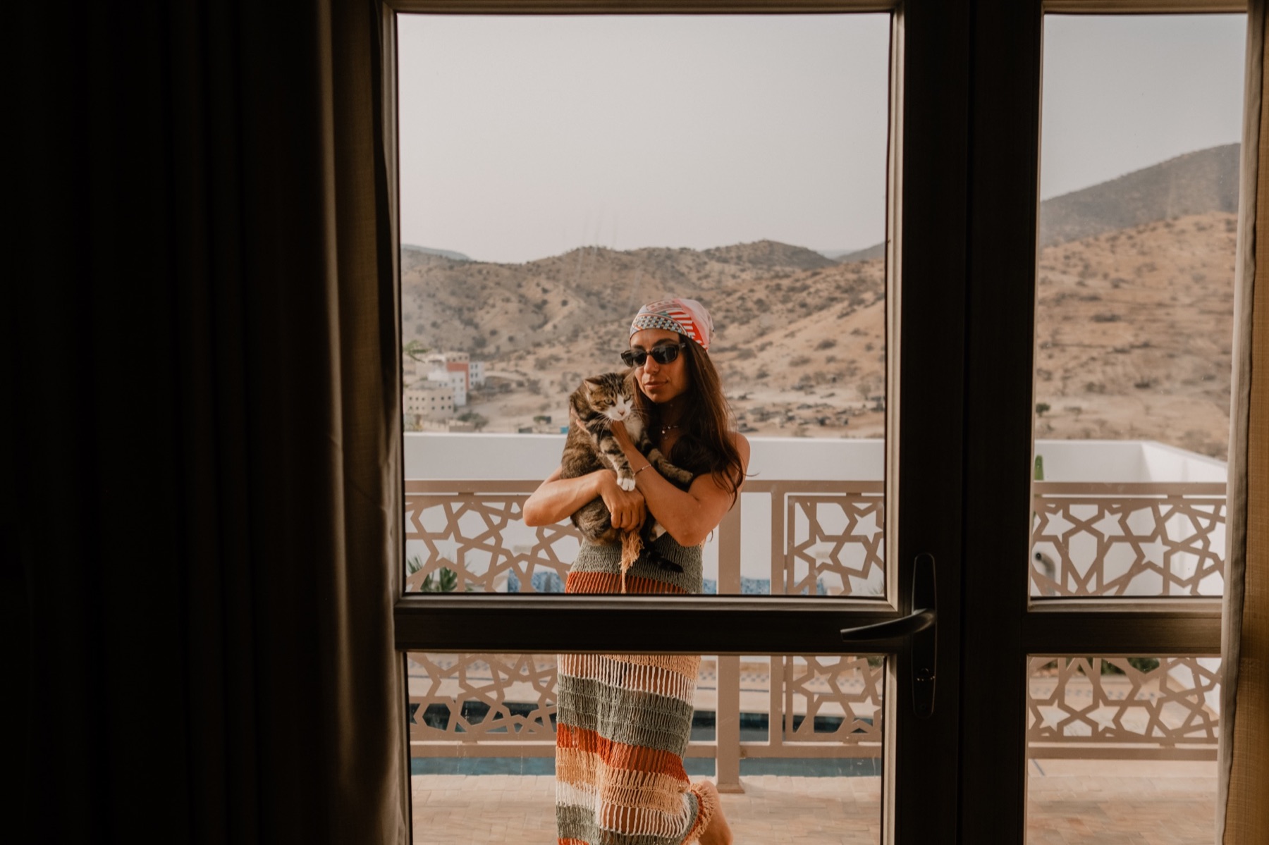 A guest looking out from Surf Villa Morocco